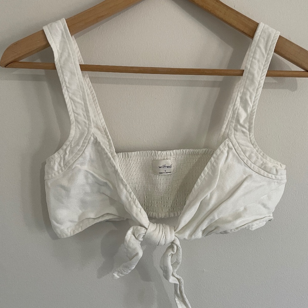 Aritzia Wilfred Tie Front Top S